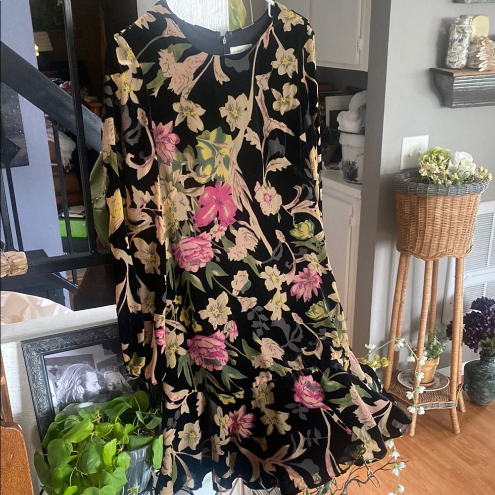 Eliza J Black and Pink A-line Dress